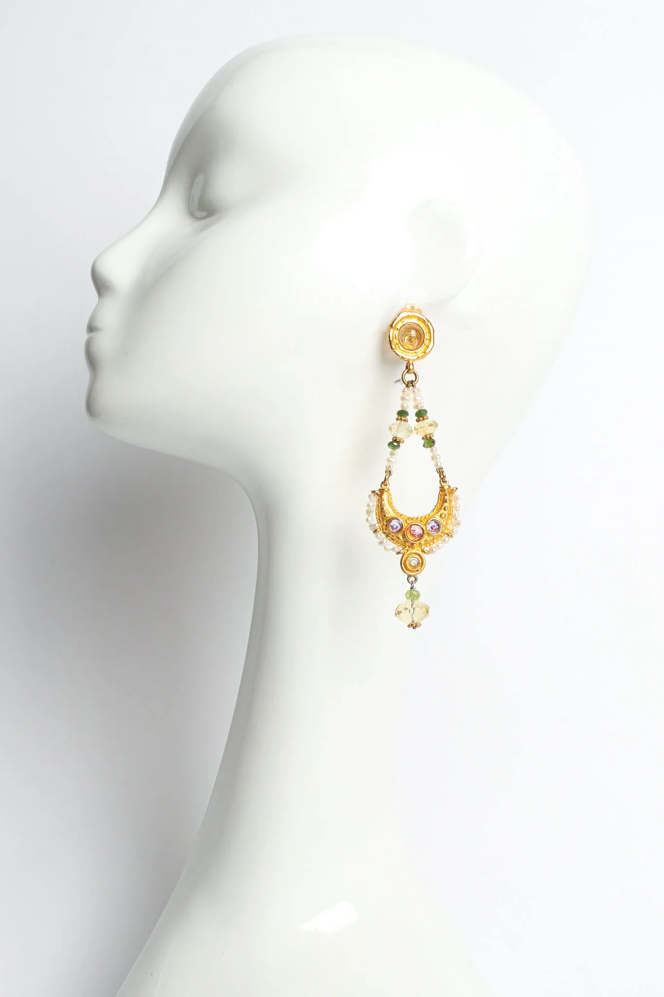 Moon Crystal Chandelier Earrings