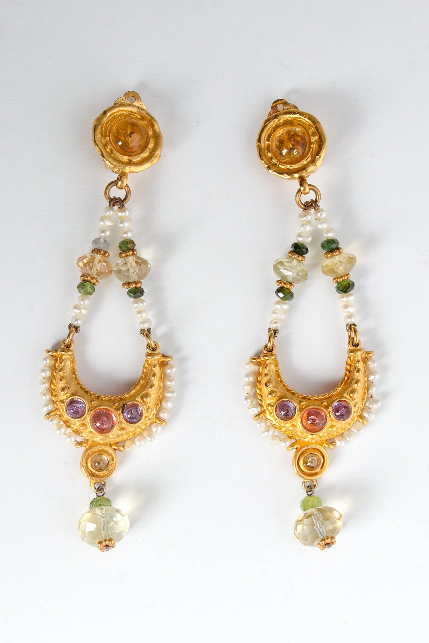 Moon Crystal Chandelier Earrings