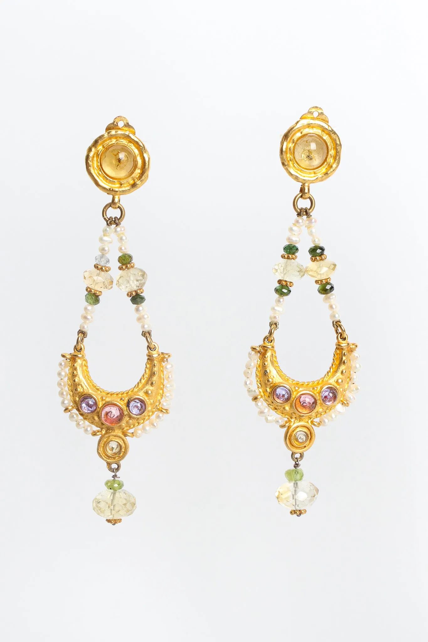 Moon Crystal Chandelier Earrings