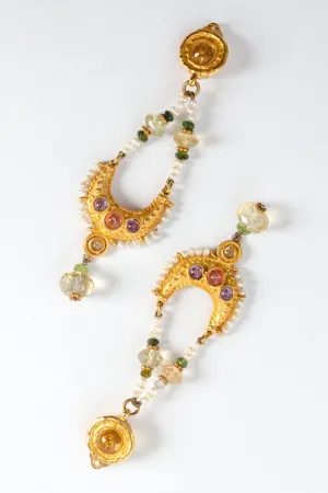 Moon Crystal Chandelier Earrings