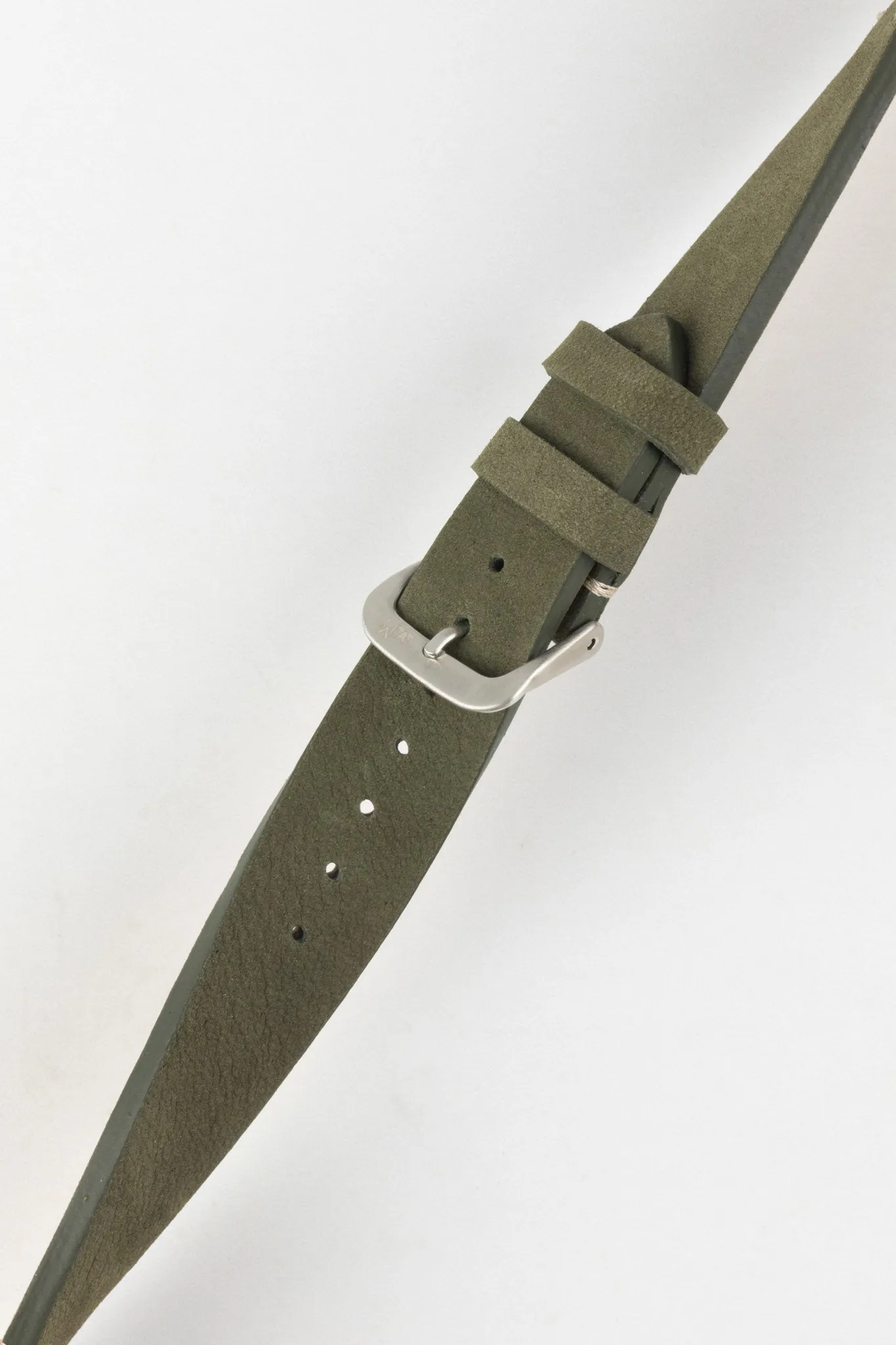 Morellato POLLOCK Vintage Lug-Stitched Calfskin Leather Watch Strap in GREEN