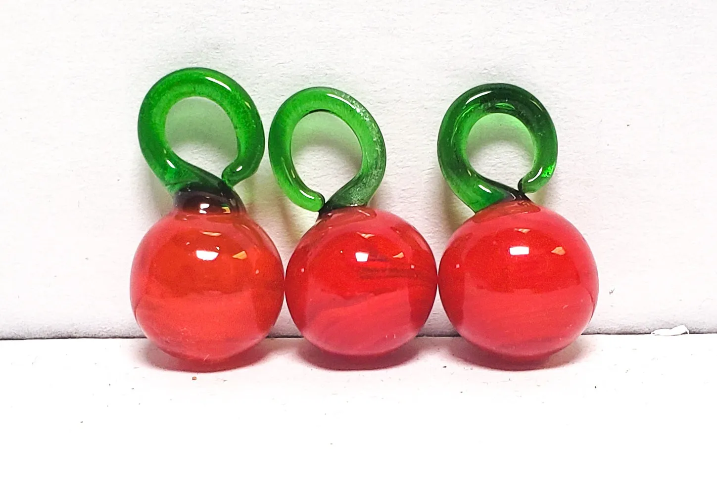 Murano Style Glass Cherries for Chandeliers, 20mm Cherry Fruit Ornaments