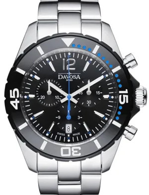 Nautic Star Quartz Chronograph 100m Black Blue Diving Watch 16347345