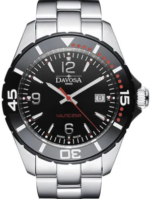 Nautic Star Quartz Swiss-Made 100m Black Red Diver Watch 16347265