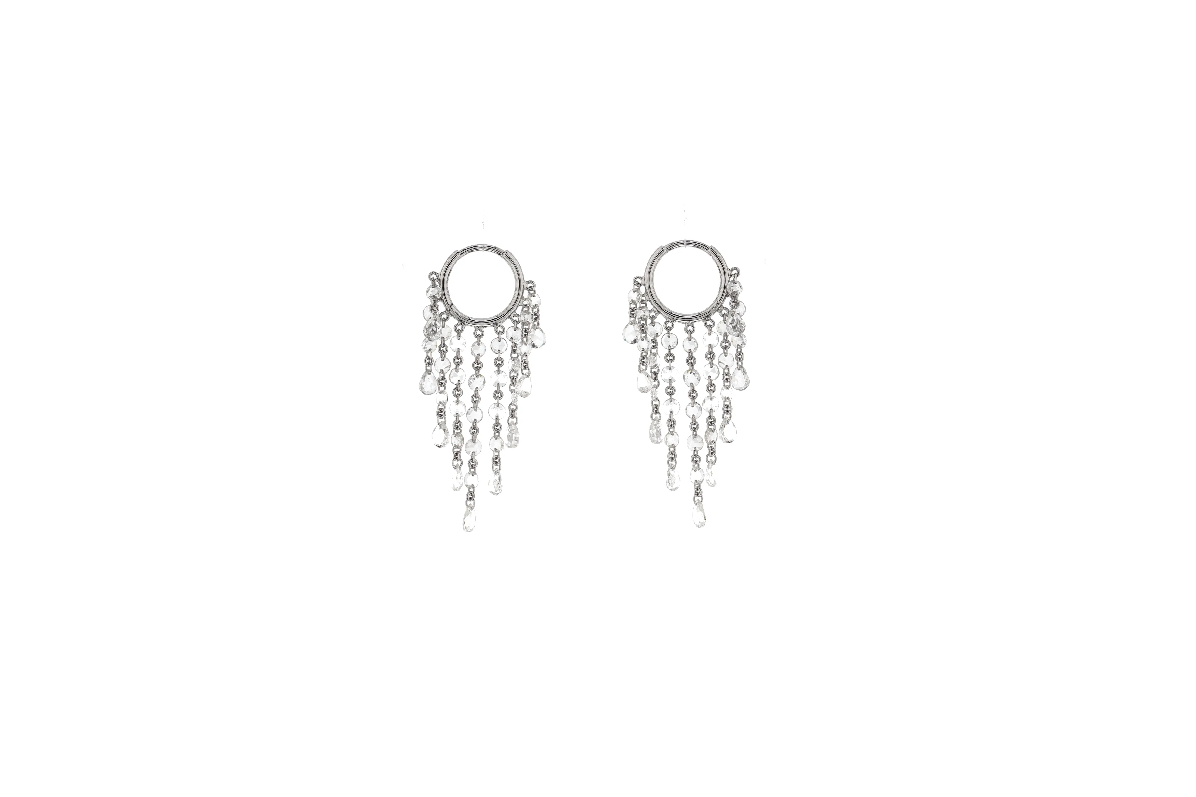 New ~ Rose Cut Diamond Glam Chandelier Earrings