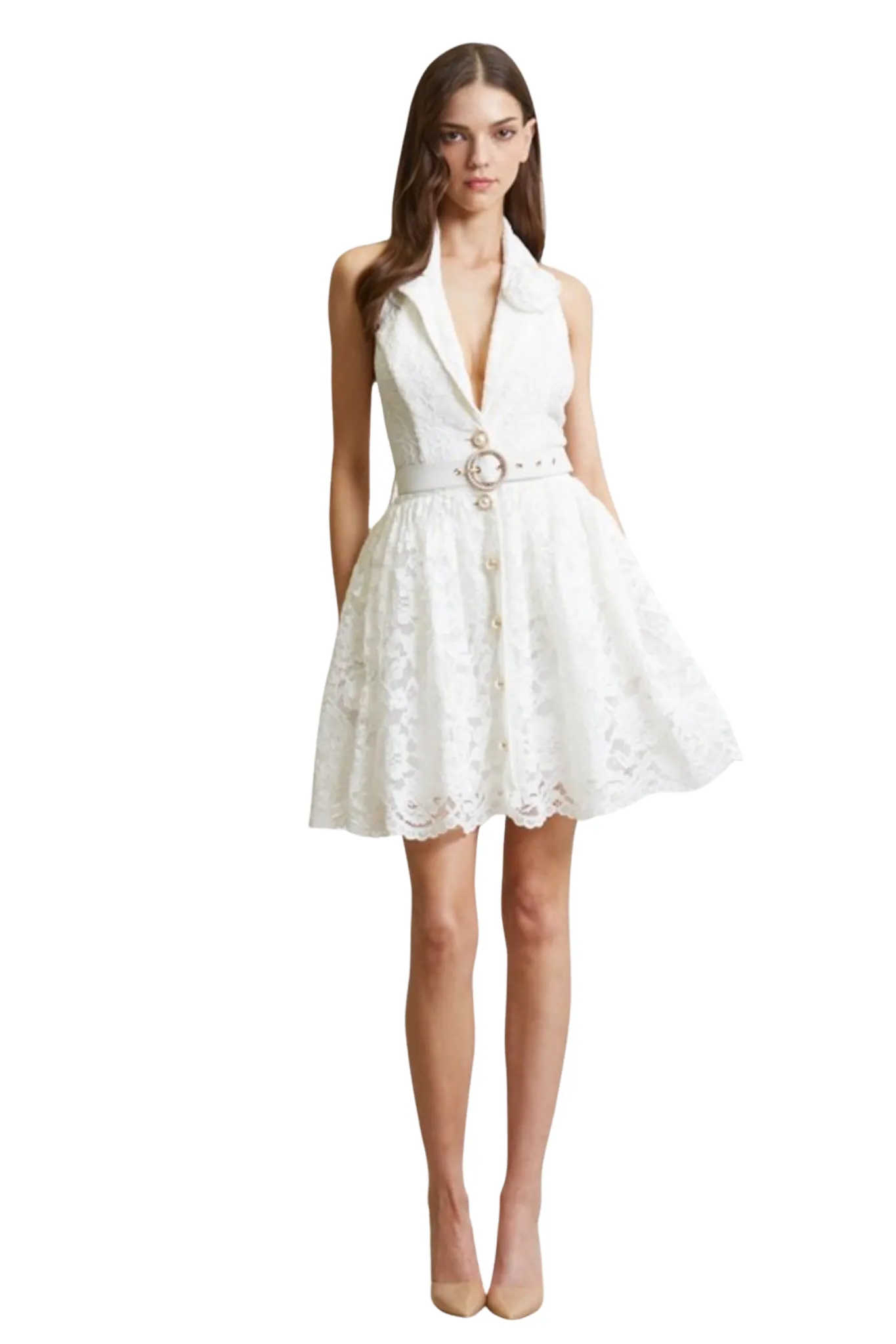 Nicey Flower Pattern Lace Dress