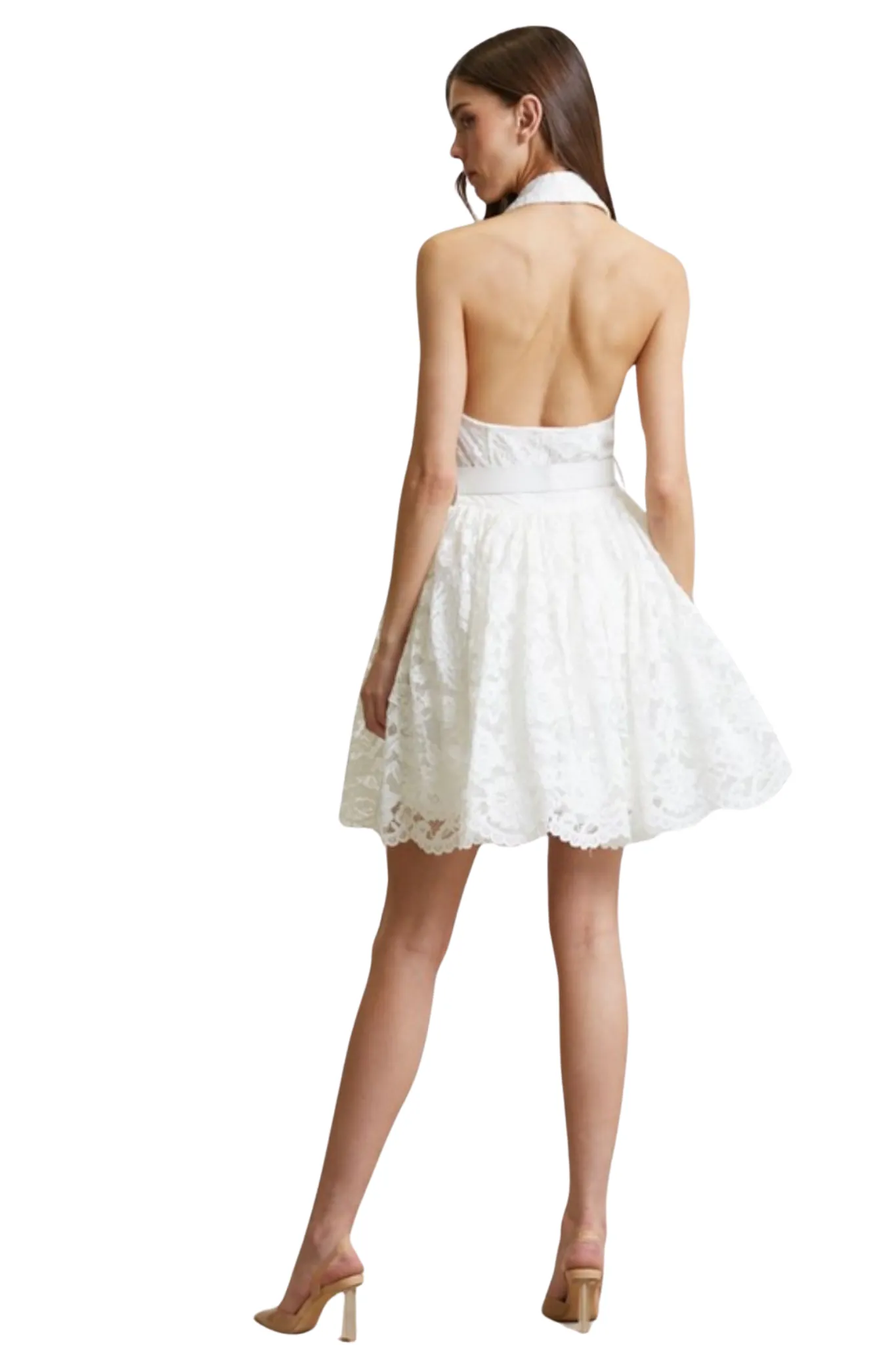 Nicey Flower Pattern Lace Dress