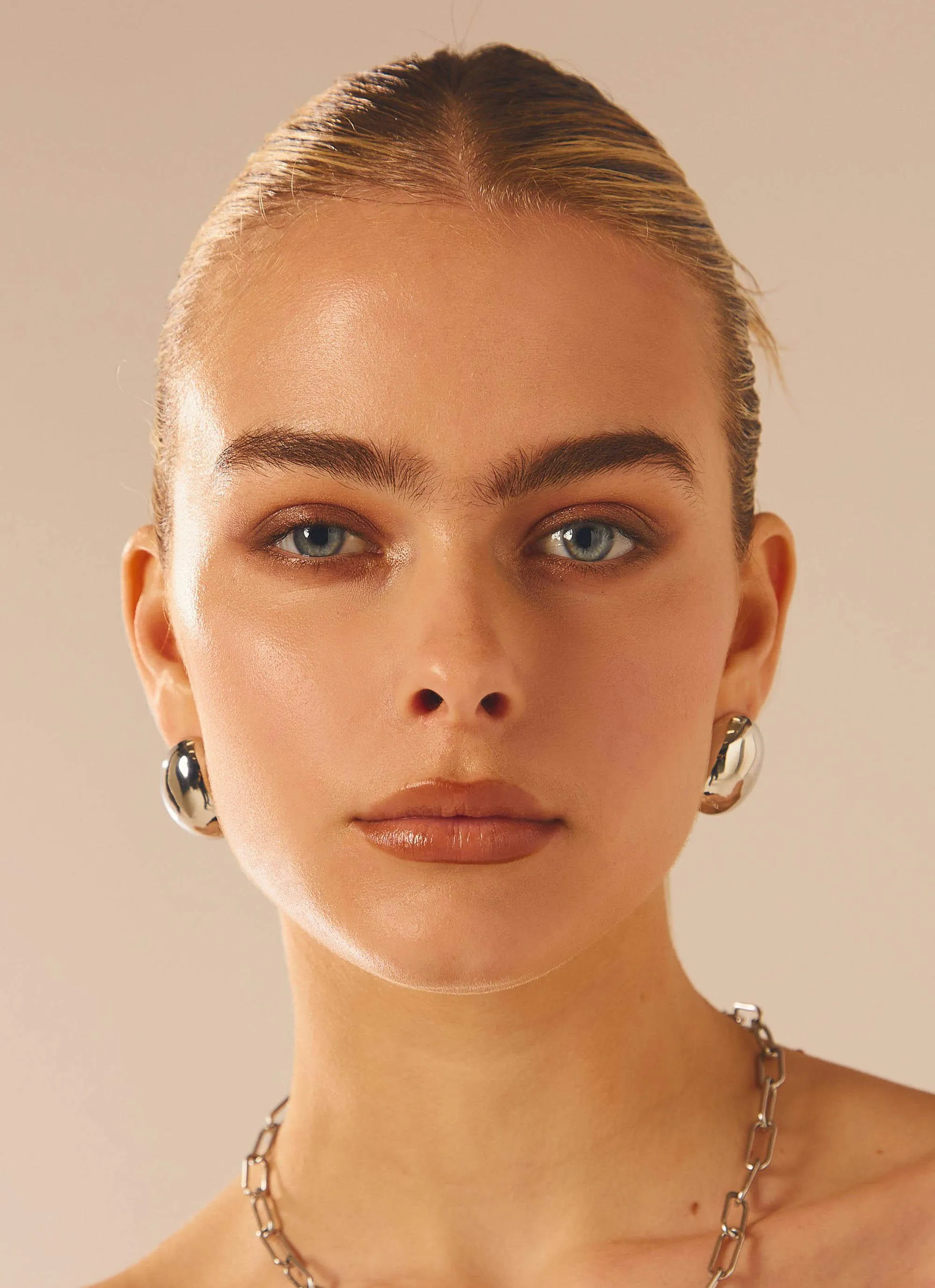 No Pressure Large Chunky Earrings - Silver