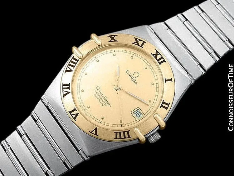 Omega Constellation Manhattan Mens Large Chronometer Watch, Automatic, Date - Stainless Steel & 18K Gold