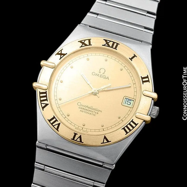 Omega Constellation Manhattan Mens Large Chronometer Watch, Automatic, Date - Stainless Steel & 18K Gold