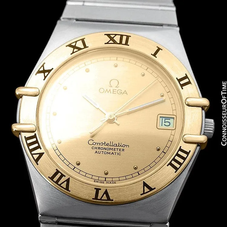 Omega Constellation Manhattan Mens Large Chronometer Watch, Automatic, Date - Stainless Steel & 18K Gold