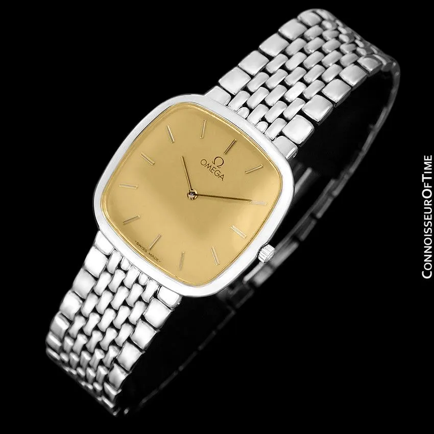 Omega De Ville Mens Unisex Ultra Thin Dress Watch with Bracelet - Stainless Steel