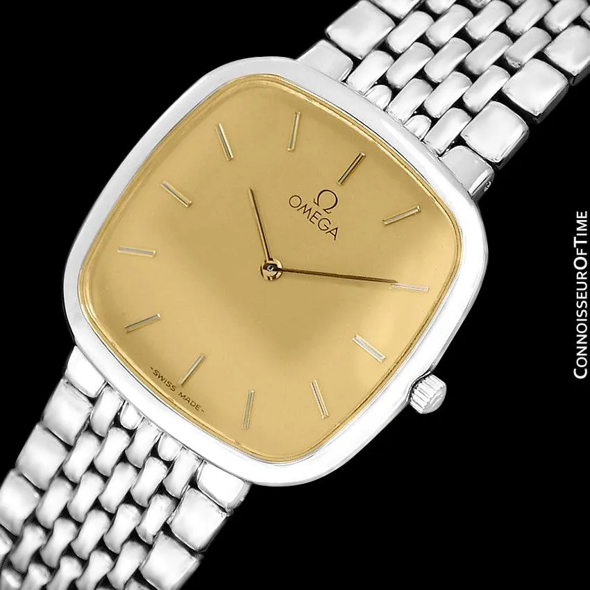 Omega De Ville Mens Unisex Ultra Thin Dress Watch with Bracelet - Stainless Steel