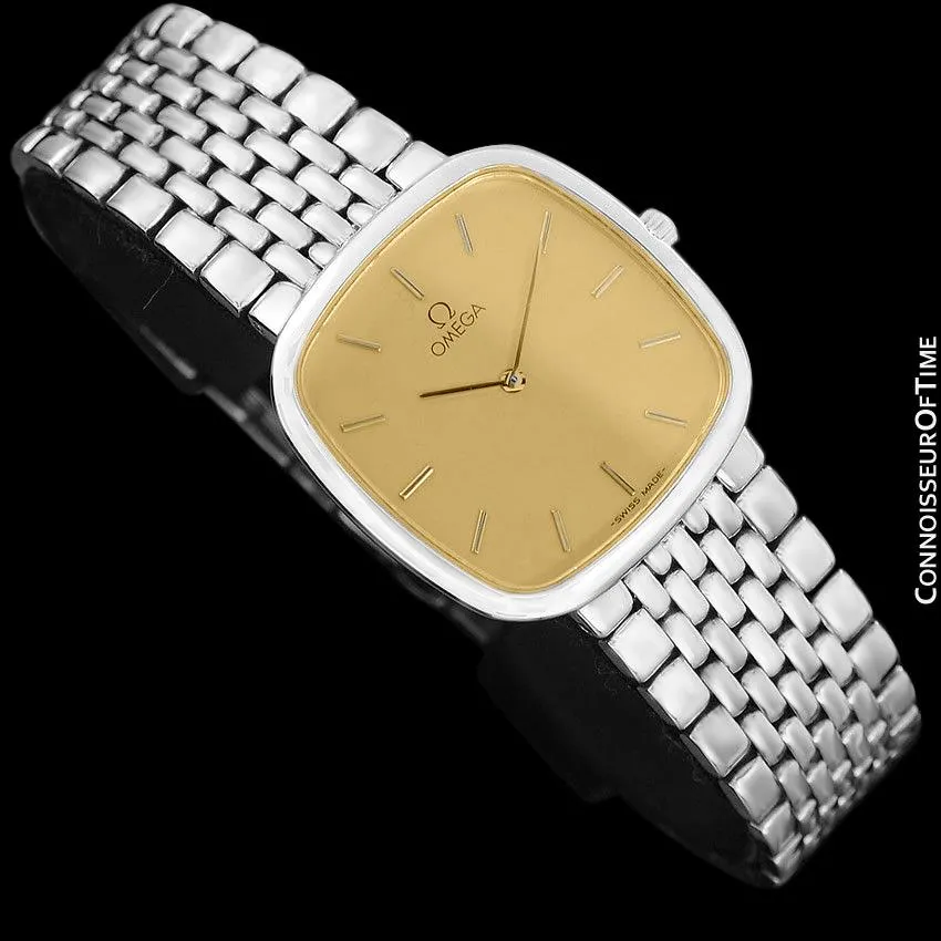Omega De Ville Mens Unisex Ultra Thin Dress Watch with Bracelet - Stainless Steel