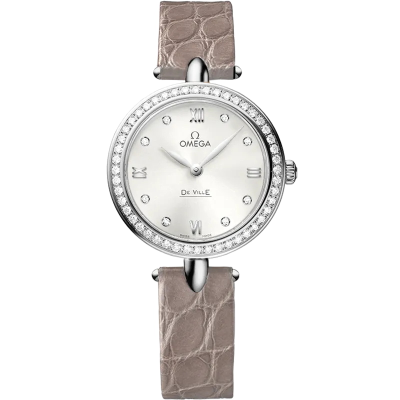Omega De Ville Prestige 27.4 mm, steel on leather strap