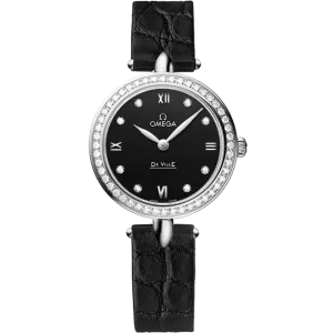 Omega De Ville Prestige 27.4 mm, steel on leather strap