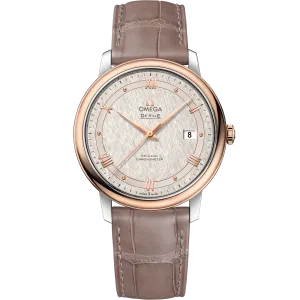 Omega De Ville Prestige 39.5 mm, steel - red gold on leather strap