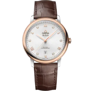 Omega De Ville Prestige 39.5 mm, steel - red gold on leather strap