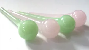 Opaline Pink and Jadeite Green 60mm Raindrop Chandelier Crystals, Pack of 4