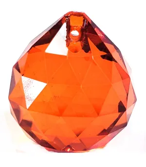 Orange Chandelier Crystal Ball, Faceted Ball Prism