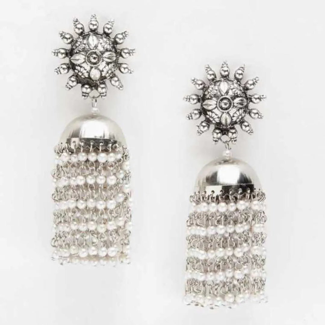 Pack of 2 Silver Dangle and Pearl Chandelier Earrings