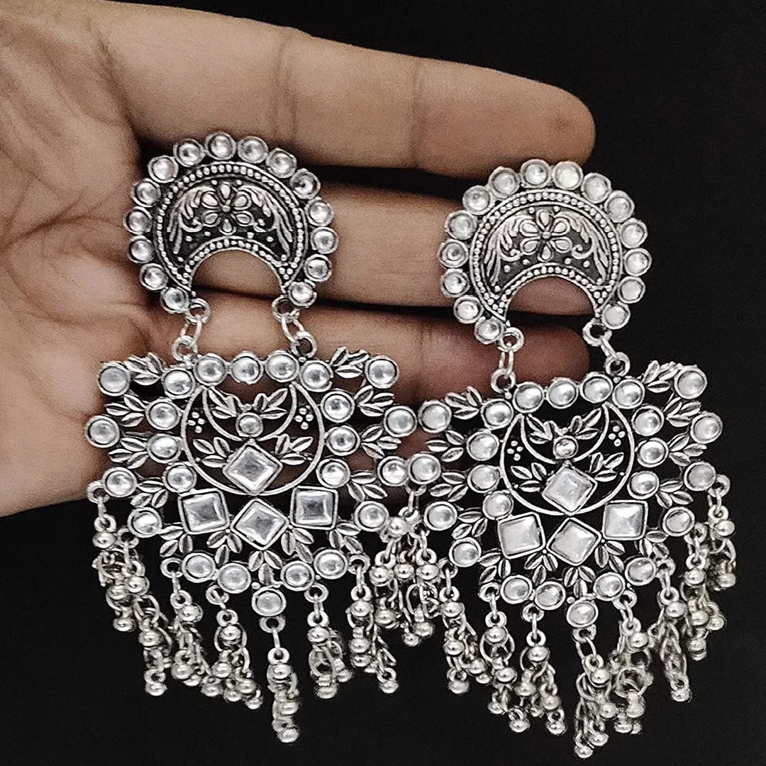 Pack of 2 Silver Dangle and Pearl Chandelier Earrings