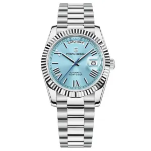 Pagani Design Silver Stainless Steel Aqua Blue Dial Automatic Watch for Gents - PD1752