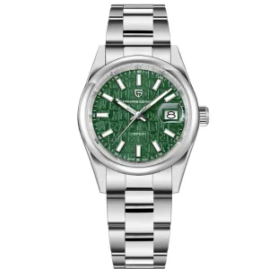 Pagani Design Silver Stainless Steel Green Dial Quartz Watch for Gents - PD-1794