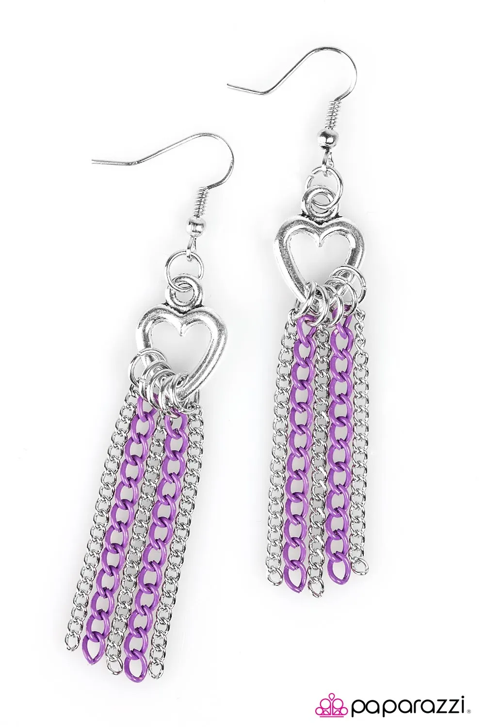 Paparazzi - Two Of Hearts - Purple Earrings