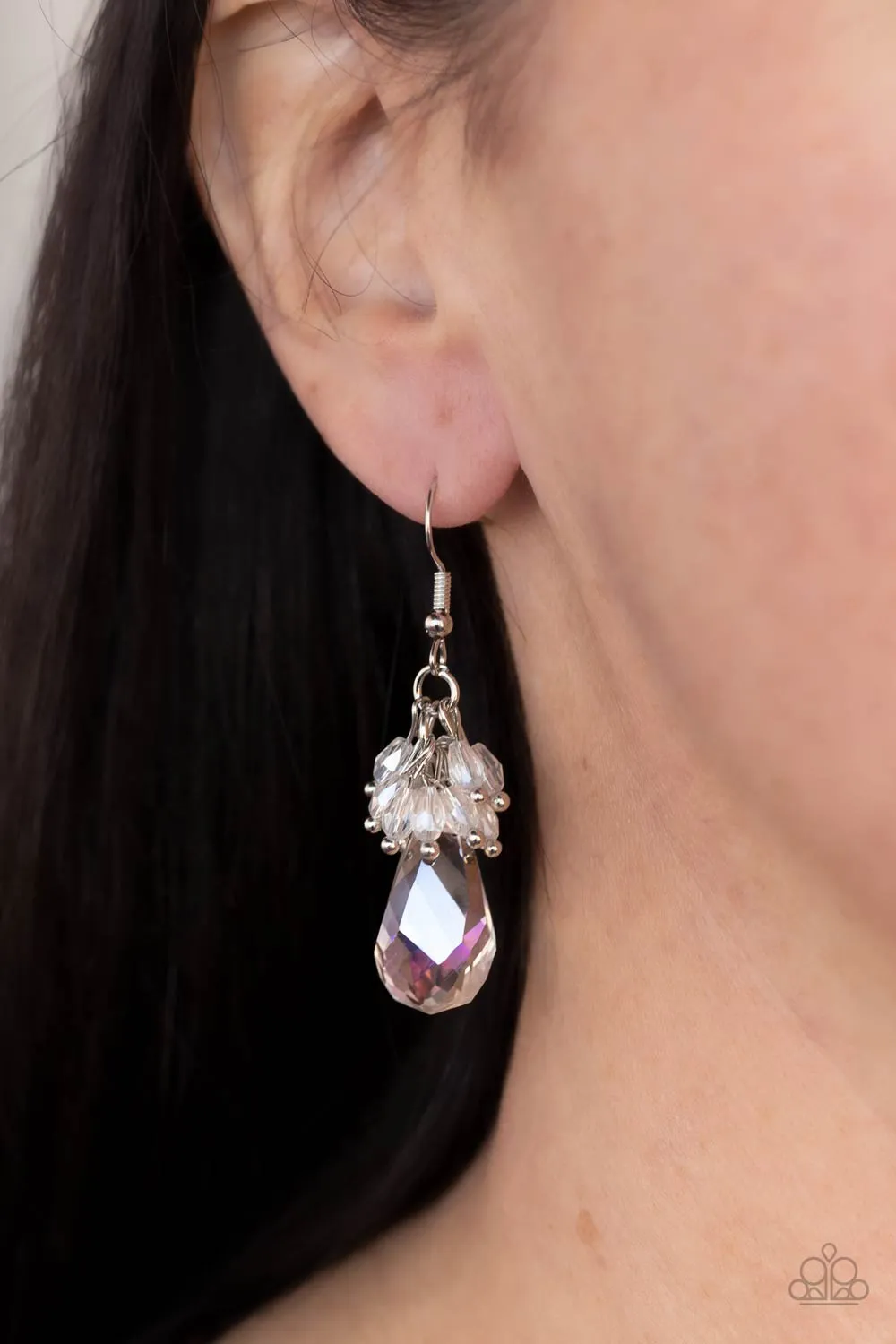 Paparazzi Well Versed in Sparkle - Iridescent Earrings