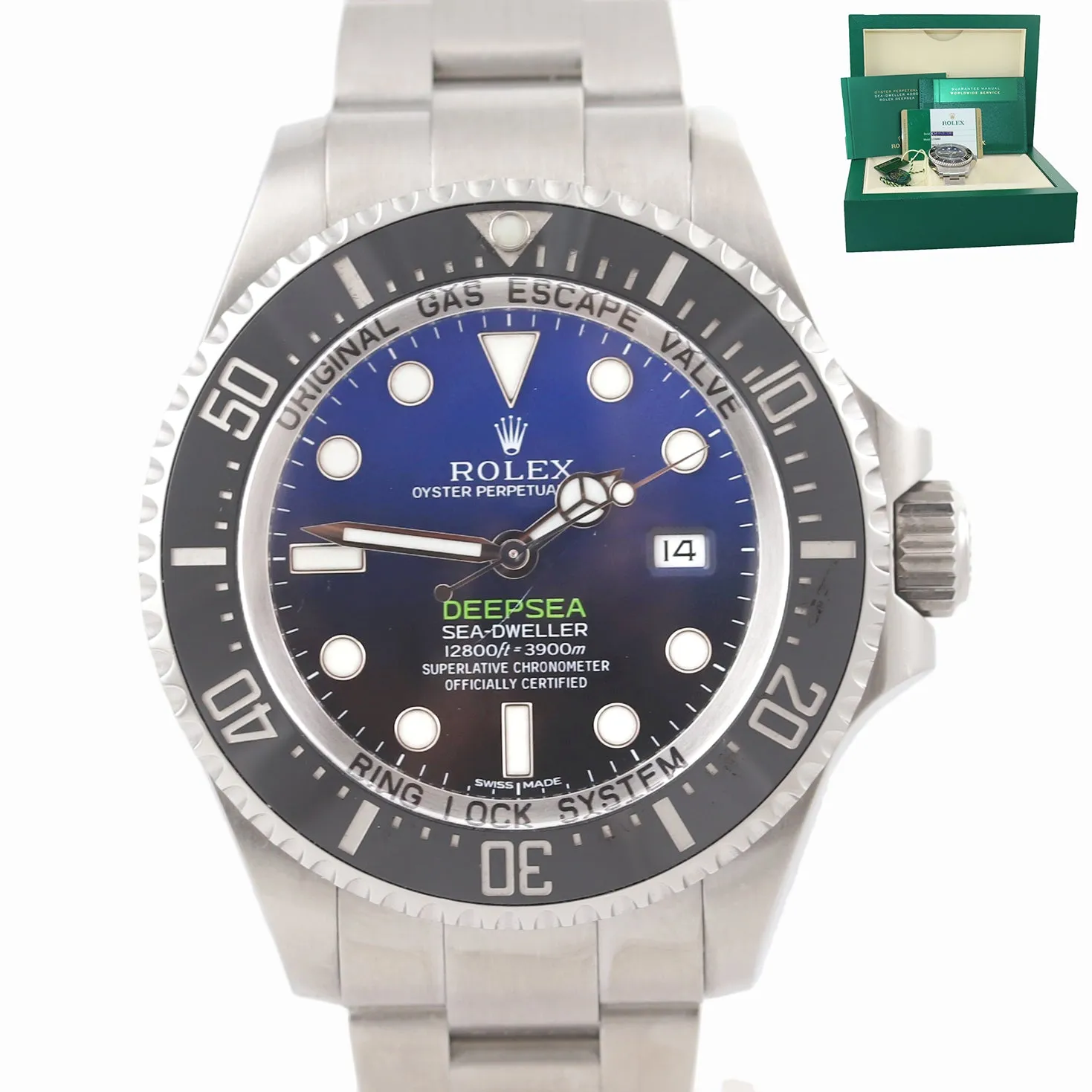 PAPERS 2017 Rolex Deepsea Sea-Dweller D-Blue 116660 Steel James Cameron Watch