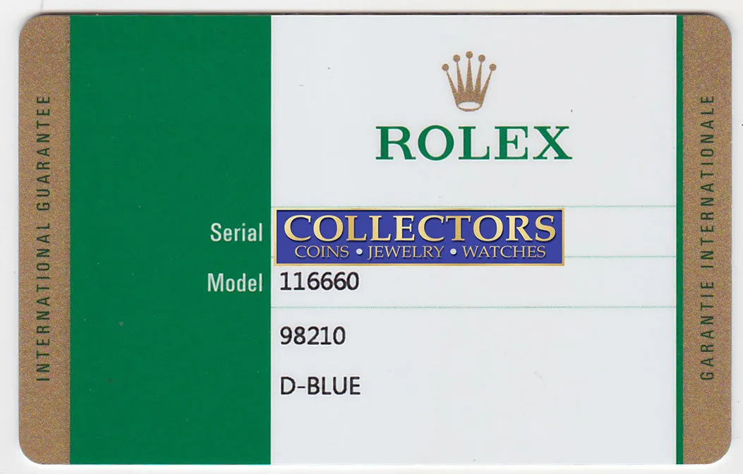 PAPERS 2017 Rolex Deepsea Sea-Dweller D-Blue 116660 Steel James Cameron Watch