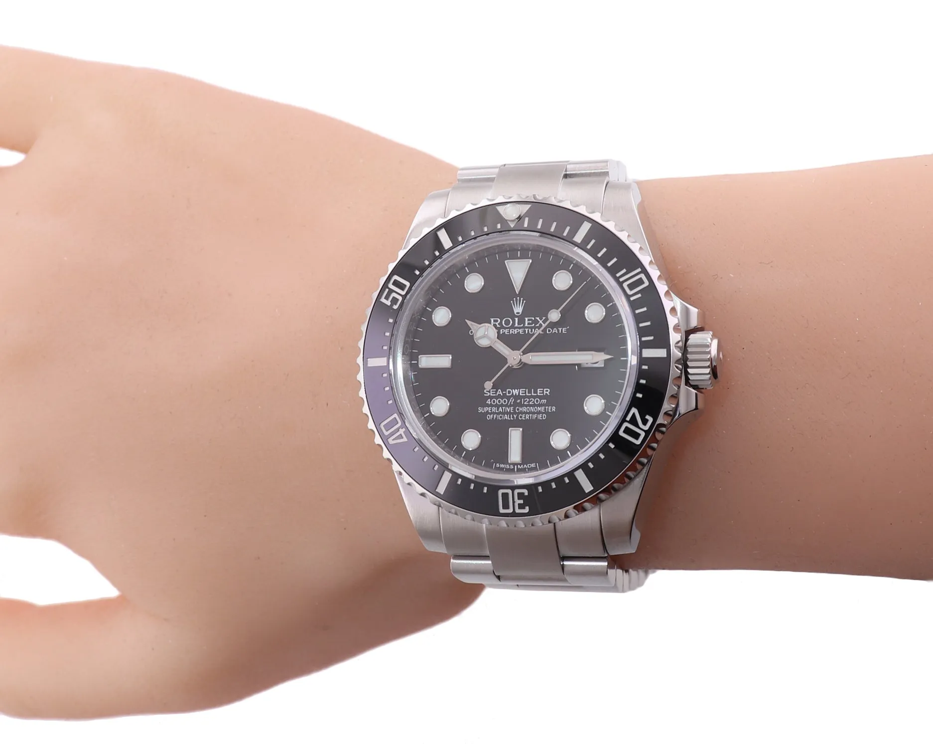 PAPERS Unpolished Rolex Sea-Dweller Black Ceramic 116600 Steel Dive Watch Box