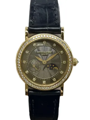 Patek Philippe Calatrava 18K Yellow Gold 29mm 4858J Bronze Diamond Dial Manual winding Women's Watch