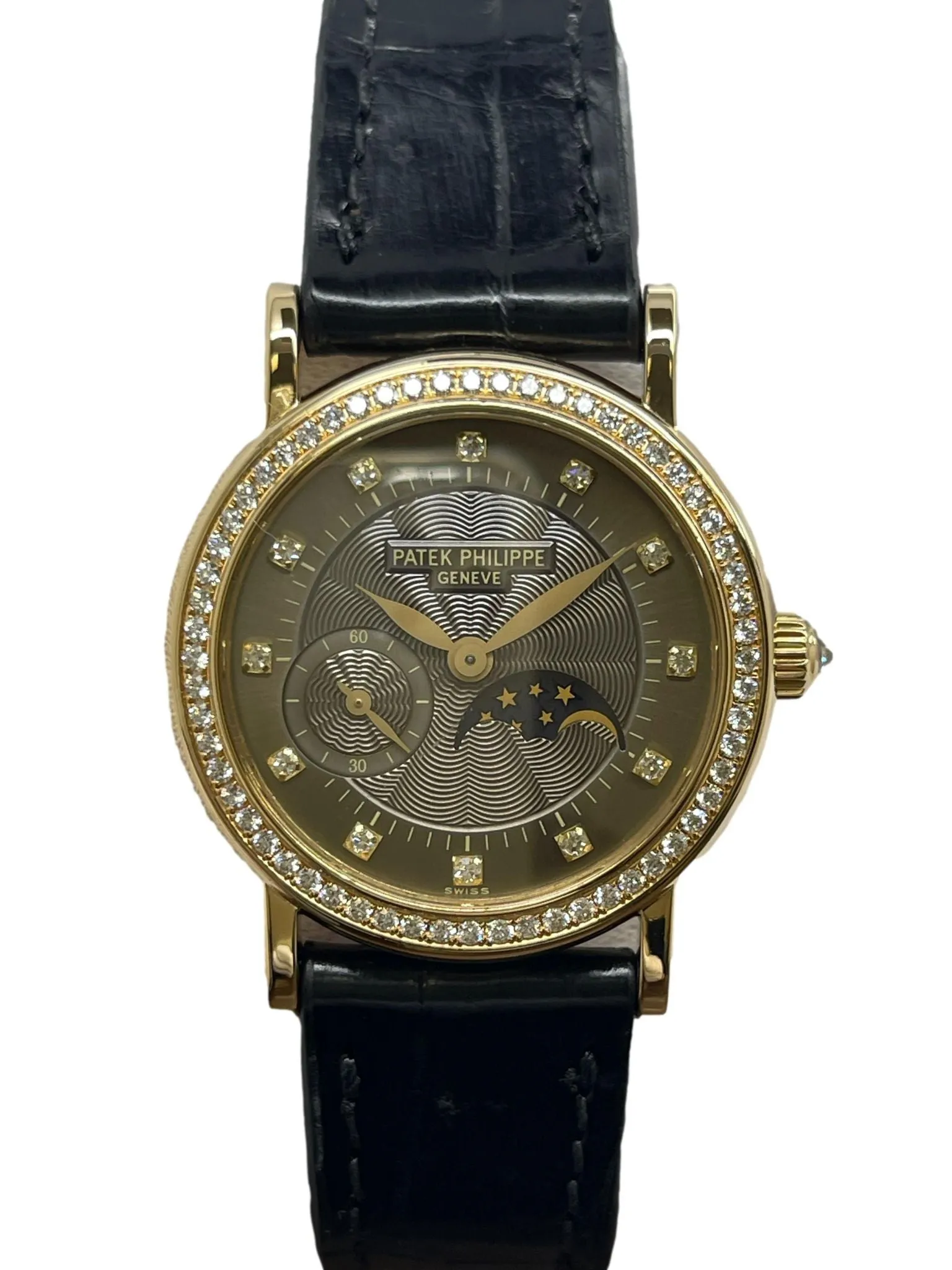 Patek Philippe Calatrava 18K Yellow Gold 29mm 4858J Bronze Diamond Dial Manual winding Women's Watch