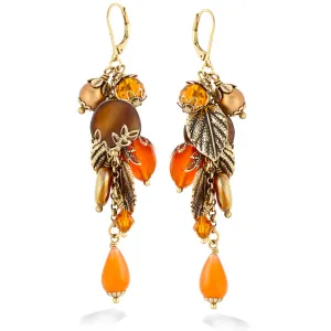 PEARL GOLD LEAF CHARM  EARRINGS #2190R3701 (1A6/1C13/4B1)