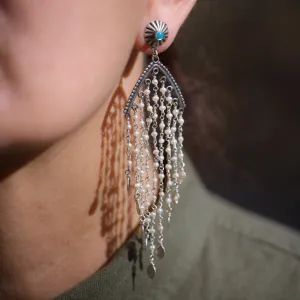 Pearl Waterfall Chandelier Post Earrings