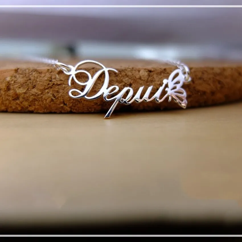 Personalized Butterfly Name Necklace