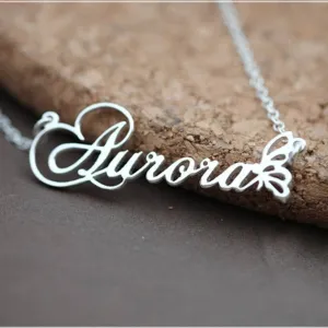 Personalized Butterfly Name Necklace