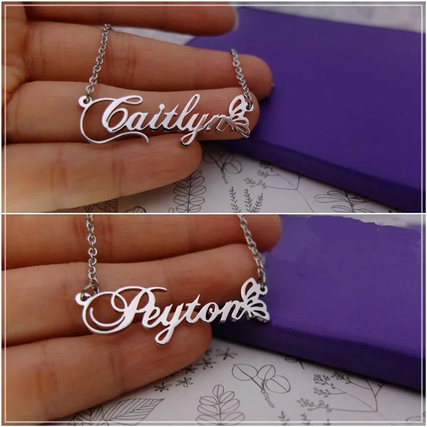Personalized Butterfly Name Necklace