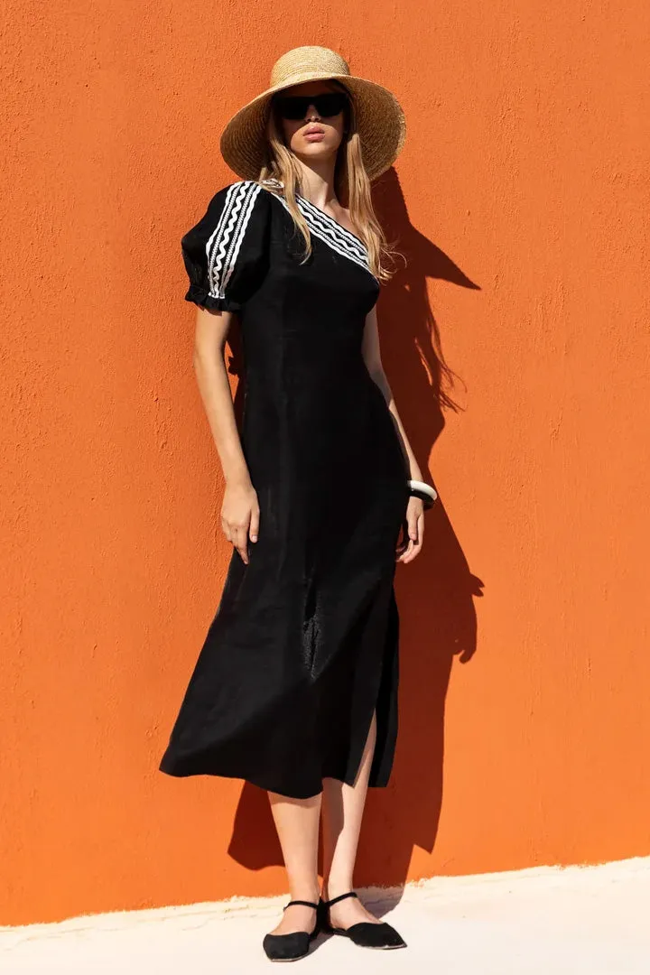 Pia One Shoulder Midi Dress