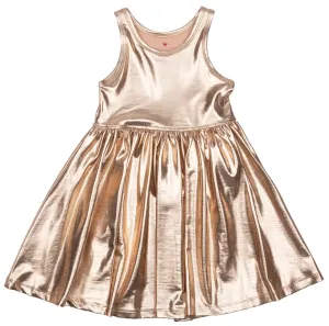 Pink Chicken Liza Lame Dress - Rose Gold