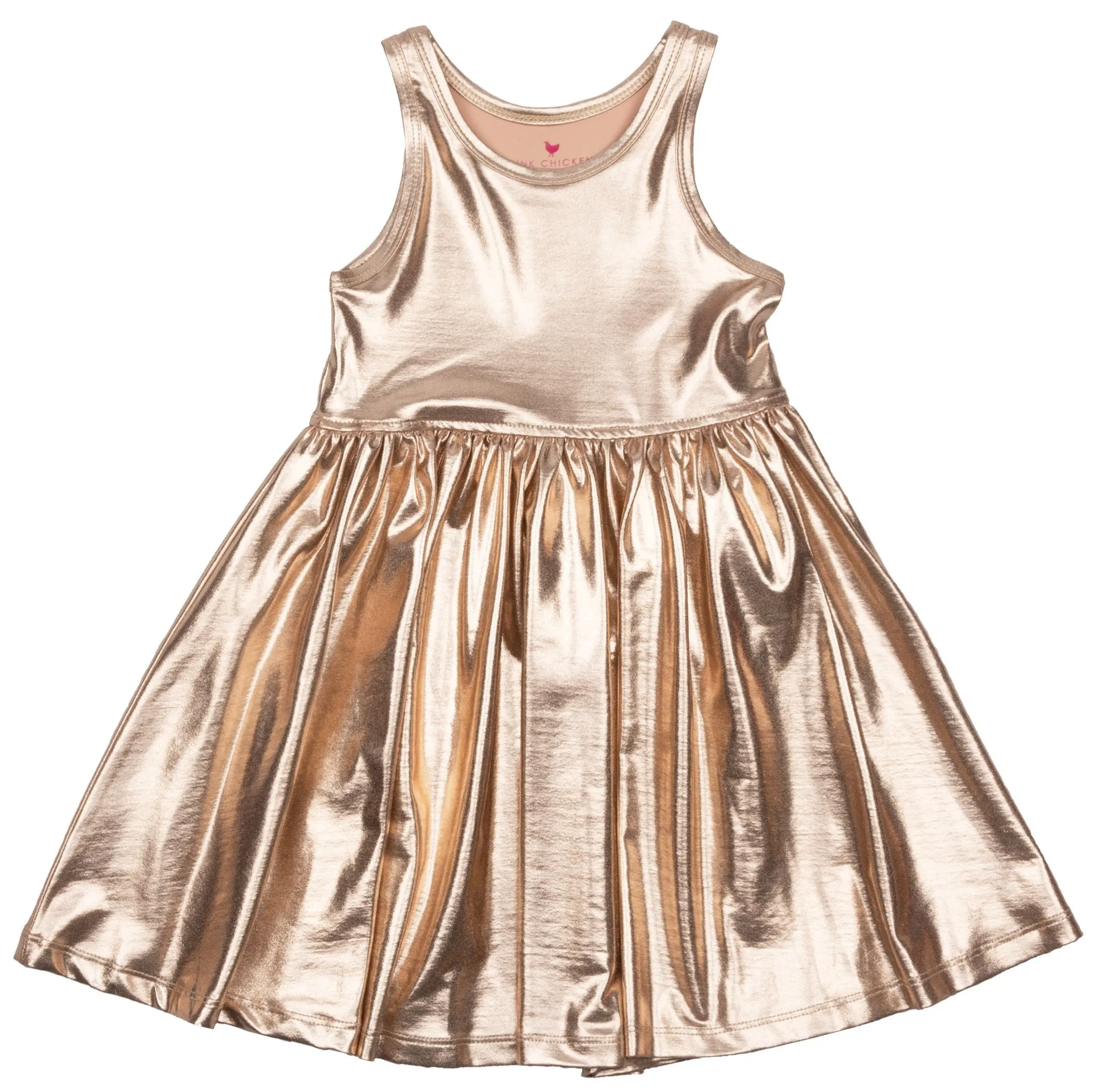 Pink Chicken Liza Lame Dress - Rose Gold
