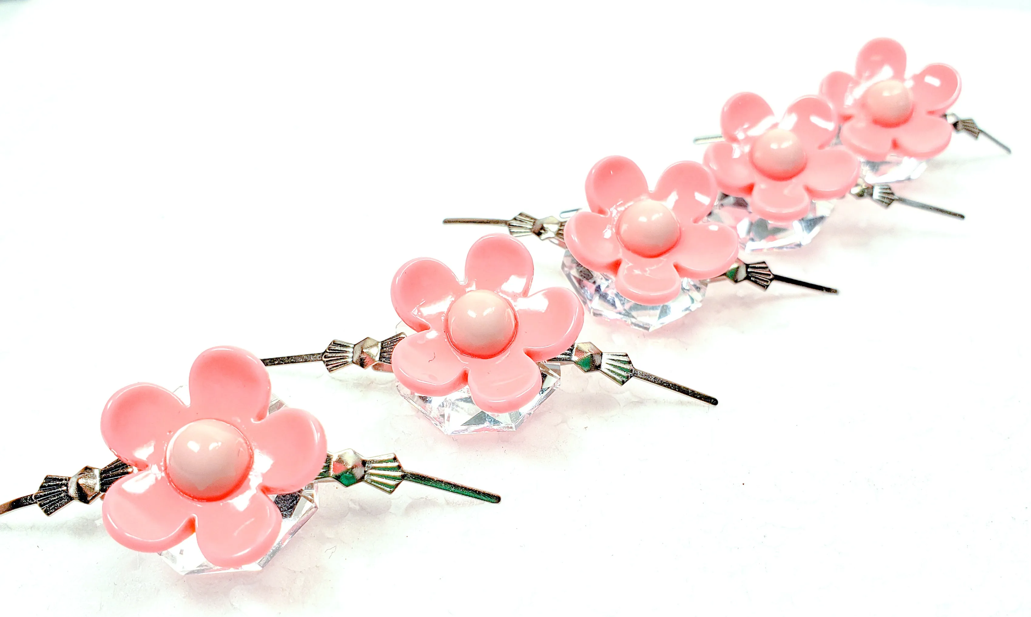 Pink Daisies for Chandelier Pack of 5 Crystals, Chic Daisy Chandelier Decoration 80F