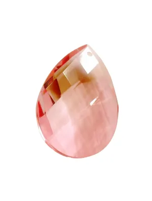 Pink Diamond Cut Teardrop Chandelier Crystals, 38mm Pendant Crystal Pack of 5