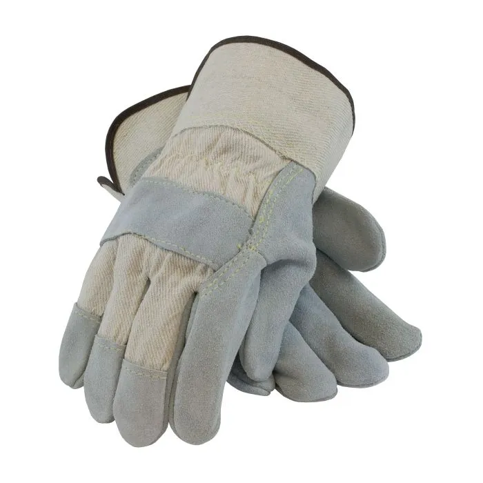 PIP 80-8800 Heavy Premium Split Cowhide Leather Palm Glove, White, Pair of 12