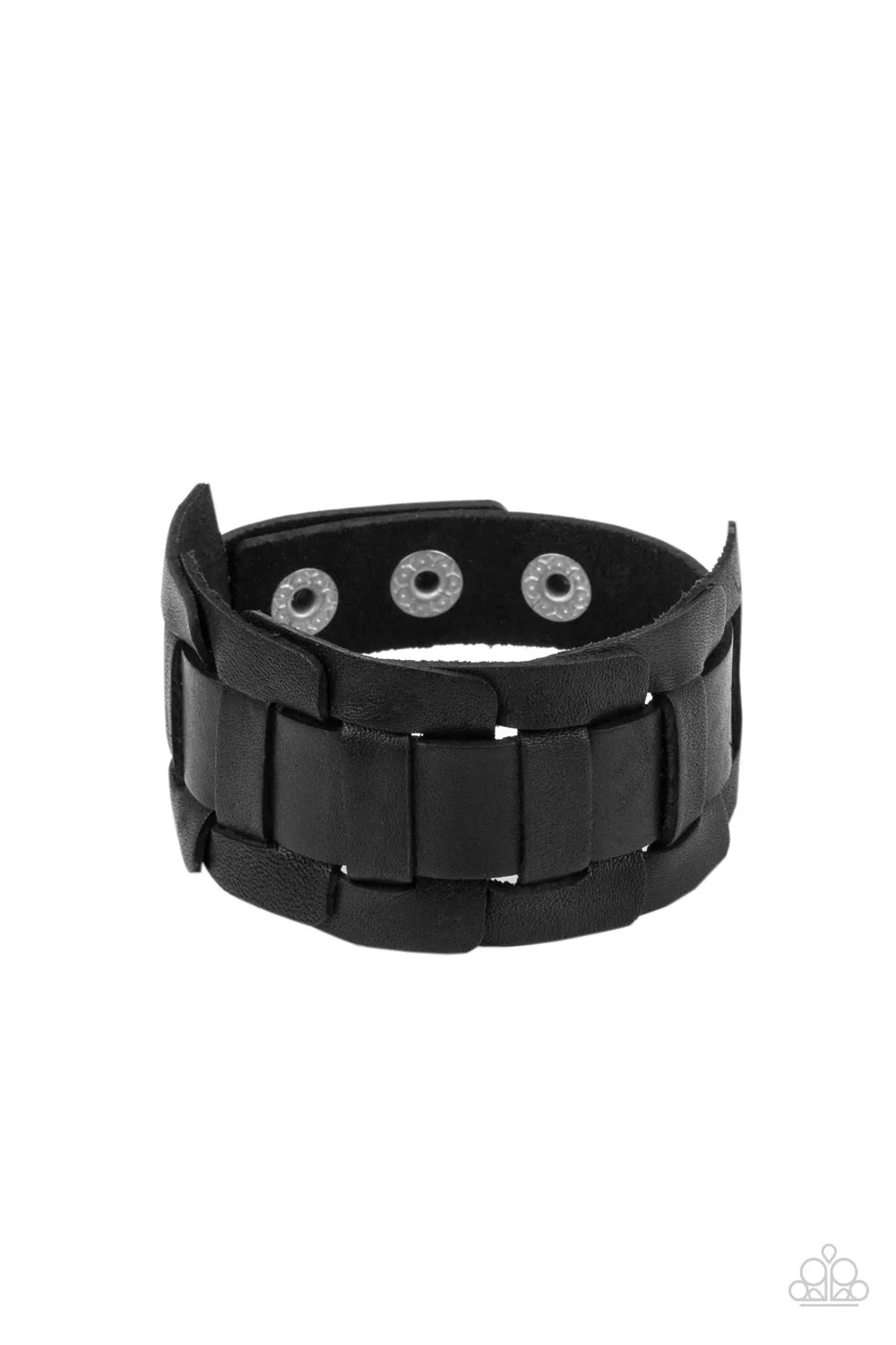 Plainly Plaited - Black Bracelet - Paparazzi Accessories
