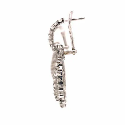 Platinum Diamond Double Circle Dangle Earrings