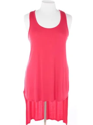Plus Size Casual Long Pink Tank Dress