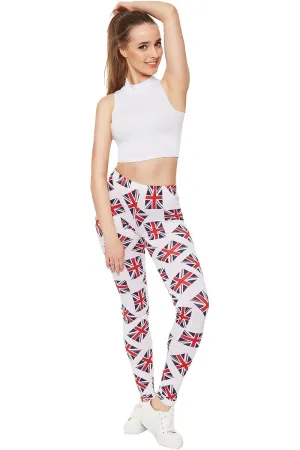 Plus Size Full Length UK Flag Print Leggings